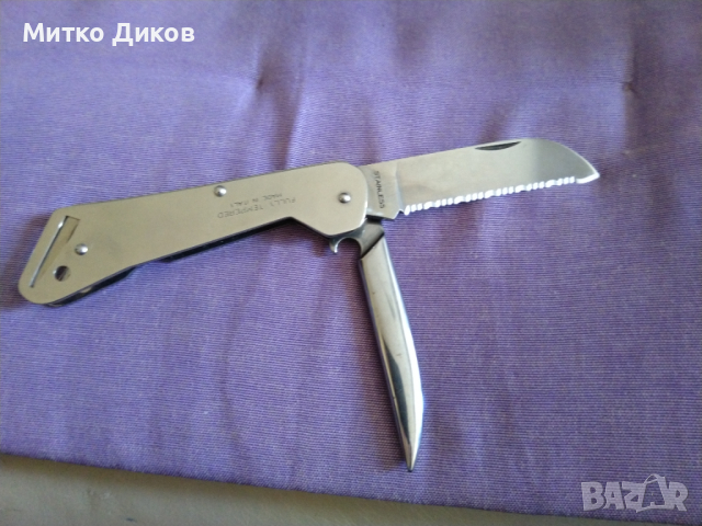 Нож назъбен за лява ръка нов Clipper fully tempered made in italy 120х75мм, снимка 8 - Ножове - 36245660