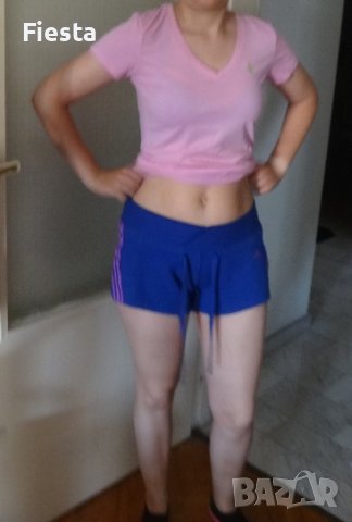 Adidas оригинални, къси, спортни панталони Адидас в лилав цвят, снимка 6 - Къси панталони и бермуди - 41346679