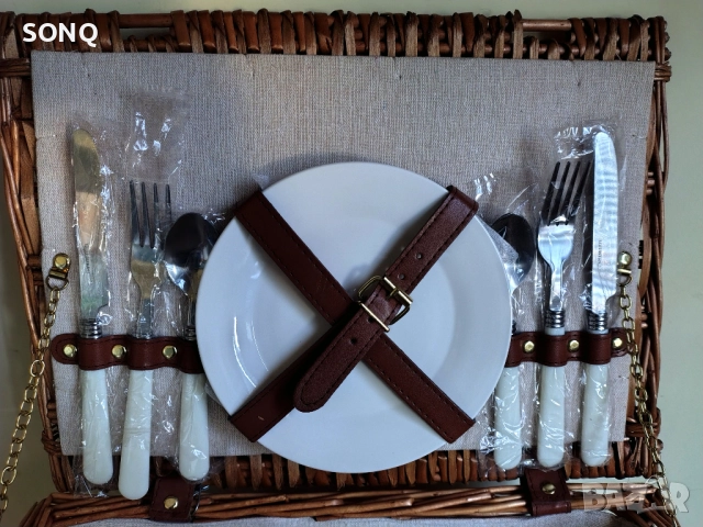 Страхотна Ратанова Кошница За Пикник За Двама, снимка 2 - Палатки - 51780313