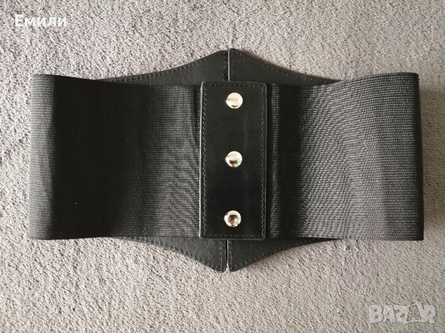 Черен кожен корсет за талия с халки , снимка 4 - Корсети, бюстиета, топове - 39480364