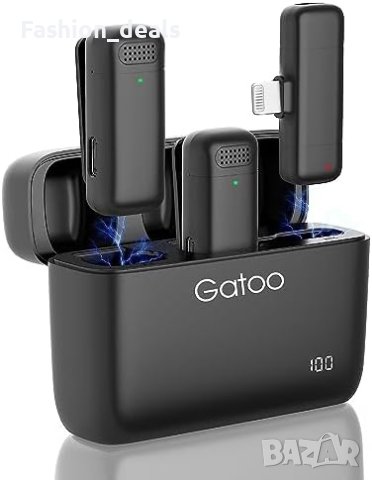 Нов Безжичен Микрофон със Зарядно за iPhone iPad Подарък