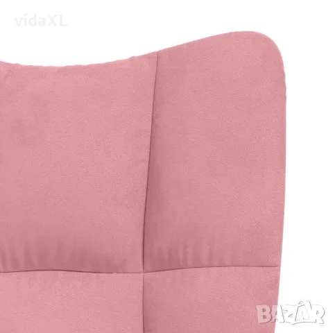 vidaXL Релакс стол, розов, кадифе, снимка 6 - Дивани и мека мебел - 56146847