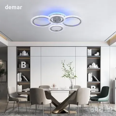 LED плафон с четири ринга 60 W и дистанционно, снимка 6 - Други стоки за дома - 56330070