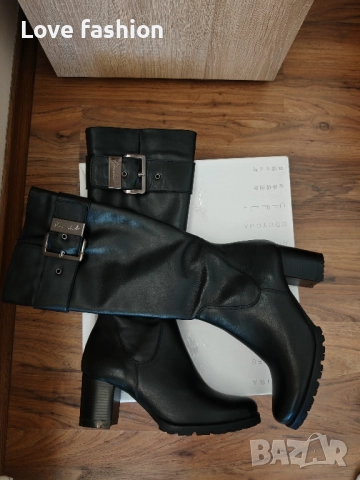 Черни ботуши от естествена кожа 