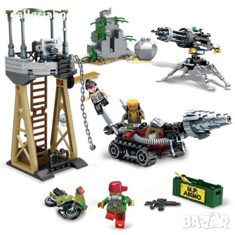 🔫 Конструктор Black Gold – Военен комплект с кула, оръдие и превозни средства (314 части) 💥, снимка 2 - Конструктори - 52086255