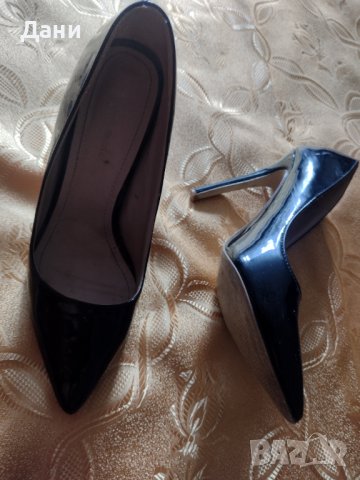 Черни лачени дамски обувки , снимка 6 - Дамски елегантни обувки - 42539551