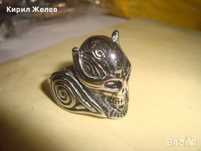 СТРАХОВИТ ХЕВИ-МЕТЪЛСКИ СТОМАНЕН ПРЪСТЕН НЕРЪЖДАЕМ НОВ 24977, снимка 9 - Пръстени - 34420054
