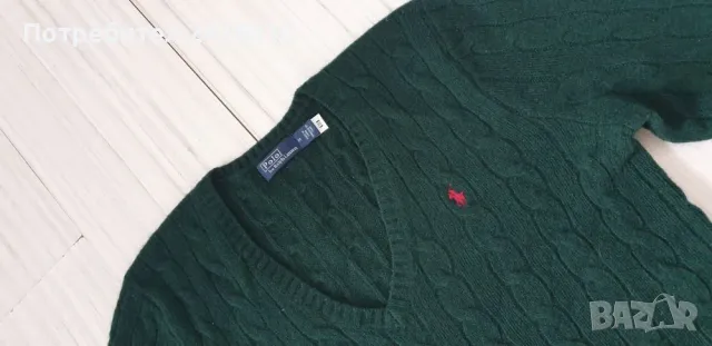 POLO Ralph Lauren Cable Wool / Cashmere V - Neck Womens Size M НОВО! ОРИГИНАЛ! Дамски Пуловер!, снимка 1 - Блузи с дълъг ръкав и пуловери - 48071040