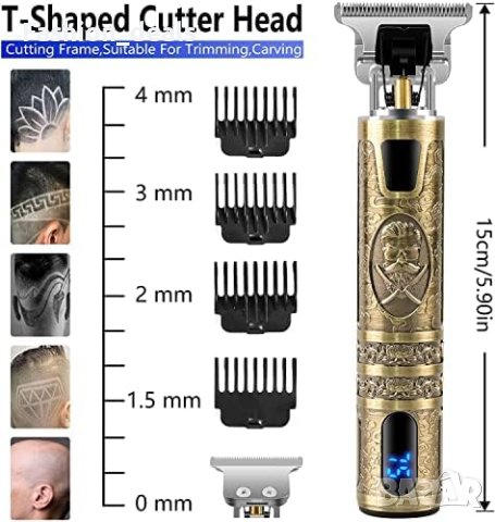 Нов Професионален тример Електрическа самобръсначка машинка за подстригване на коса Мъже Подарък, снимка 4 - Тримери - 41892972