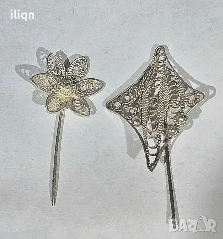 2 Броя Сребърни брошки. Цена 22,99лв. Разгледайте и останалите ми обяви., снимка 3 - Колиета, медальони, синджири - 49935944