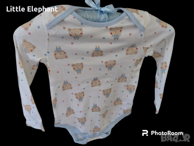 Боди с дълъг ръкав за 2-3 години мечета и звезди,колекция"Animals",Англия/ново