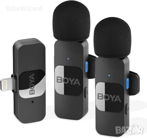 Boya by-V2 за iPhone iPad, 2.4GHz комплект безжични микрофони НОВИ