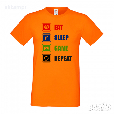 Мъжка тениска Eat Sleep Game Repeat, снимка 4 - Тениски - 36193122