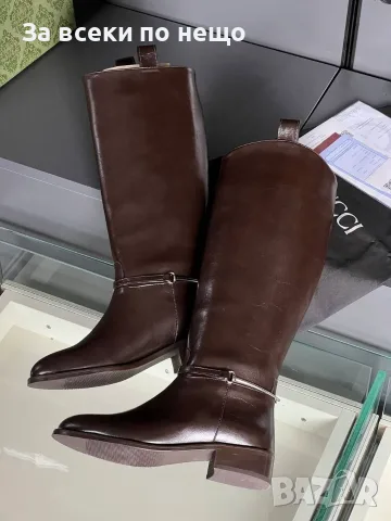 Gucci Дамски Ботуши Гучи - Черни Или Кафеви Код E168, снимка 3 - Дамски ботуши - 55840898