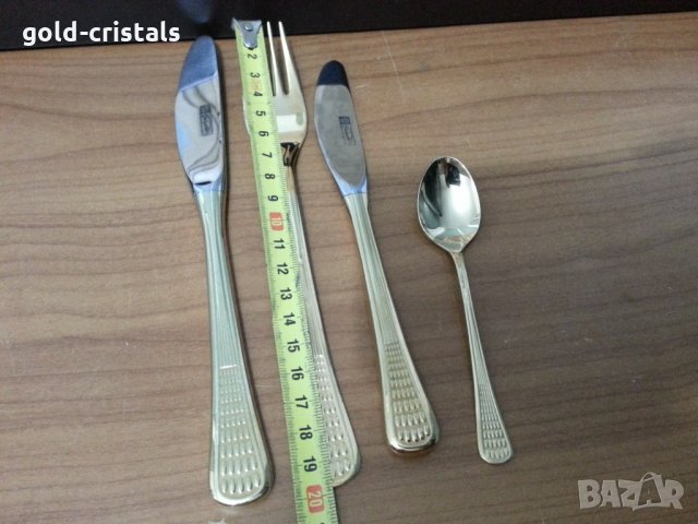  български прибори за хранене позлатени Петко Денев Перла , снимка 5 - Антикварни и старинни предмети - 35779263