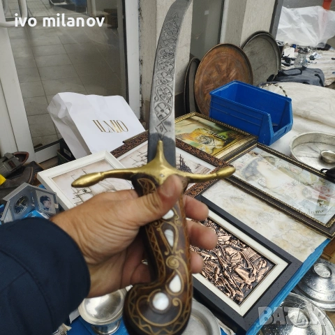 ръчно изработен меч от седеф и мед, снимка 4 - Антикварни и старинни предмети - 53053105