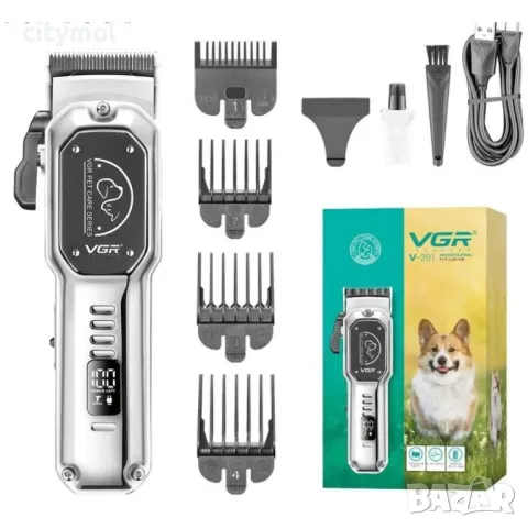 Професионална машинка за подстригване на домашни любимци VGR V-201, 4 приставки, USB зареждане, снимка 3 - За кучета - 48960296