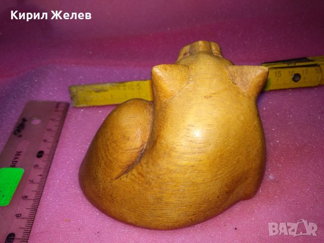 СИМПАТИЧНО МАЛКО СЛАДКО КОТЕНЦЕ ДЕКОРАТИВНА ДЪРВЕНА ФИГУРКА Стара РЪЧНА АРТ ИЗРАБОТКА 42883, снимка 9 - Статуетки - 44314427