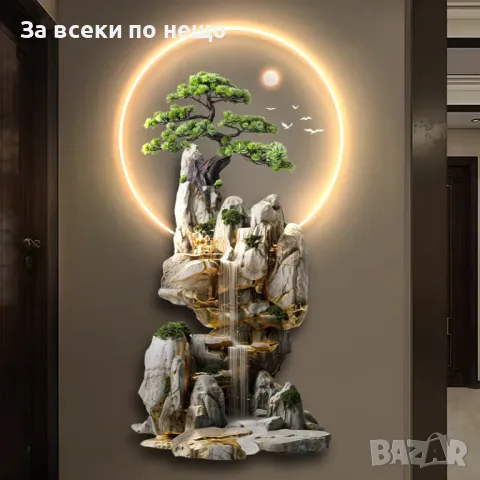 Елегантен стенен декор с LED осветление и изящен 3D дизайн