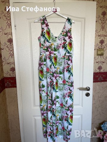 Нов разкошен елегантен гащеризон тропически десен тропик принт екзотични цветя ежедневно елегантен , снимка 8 - Гащеризони - 41722816