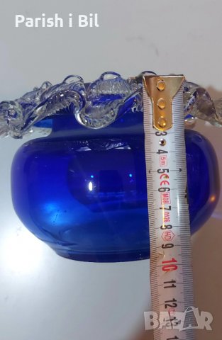 Ваза синя,малка, снимка 7 - Вази - 38875215