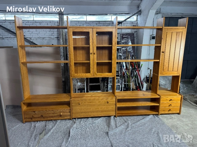 Холова секция от масивно дърво с гардероб, закачалка и деа шкафа за обувки , снимка 2 - Секции и витрини - 53470056