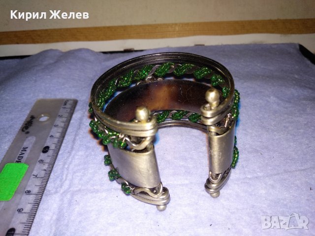 СРЕБРИСТА МЪНИСТЕНА КРИСТАЛНА РЕТРО АРТ ГРИВНА ЕТНО СТИЛ 15929, снимка 13 - Гривни - 41202137