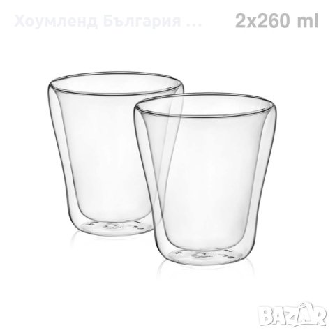 Двустенни чаши за кафе и чай с двойно дъно 2x260ml, снимка 4 - Чаши - 42077573