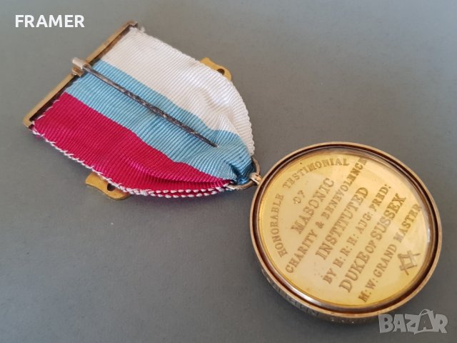 Сребърен позлата емайл Медал Орден Масонски Англия Лондон 2, снимка 9 - Антикварни и старинни предмети - 42484417