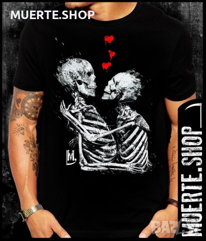 Черна тениска с щампа ETERNAL LOVE