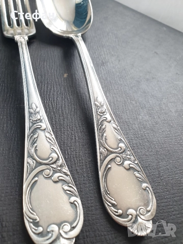 Комплект посребрени прибори, снимка 7 - Антикварни и старинни предмети - 51941477