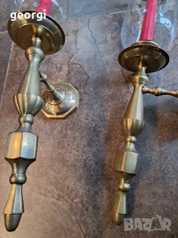 два масивни бронзови свещника за стена 7/2, снимка 15 - Декорация за дома - 49778938