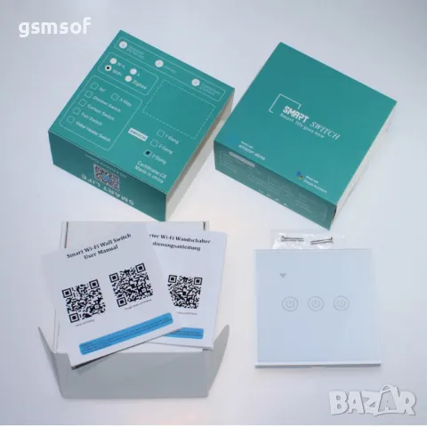 Tuya Smartlife - WiFi сензорен ключ за осветление (сериен) без нужда от 0 проводник, бял, снимка 7 - Друга електроника - 47712800