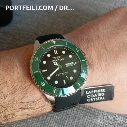 Автоматик Sector, 10АТМ, корона винт, керамичен безъл, сапфир покритие, miyota, снимка 11 - Мъжки - 53607680