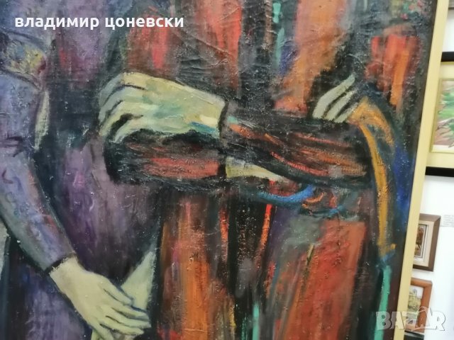 Лиляна Русева, огромна Стара маслена картина, масло на платно, живопис, снимка 5 - Картини - 35851247