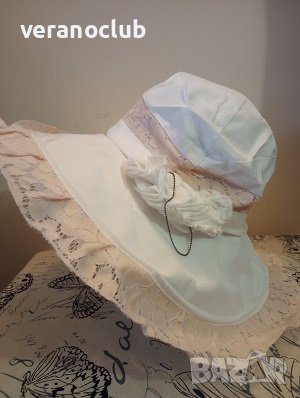Памучна лятна капела Елеганца бяла, снимка 4 - Шапки - 39782334