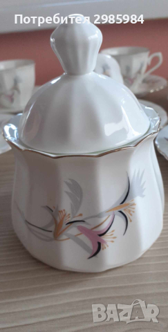 Костен порцеланов сервиз за кафе, снимка 3 - Сервизи - 44669770