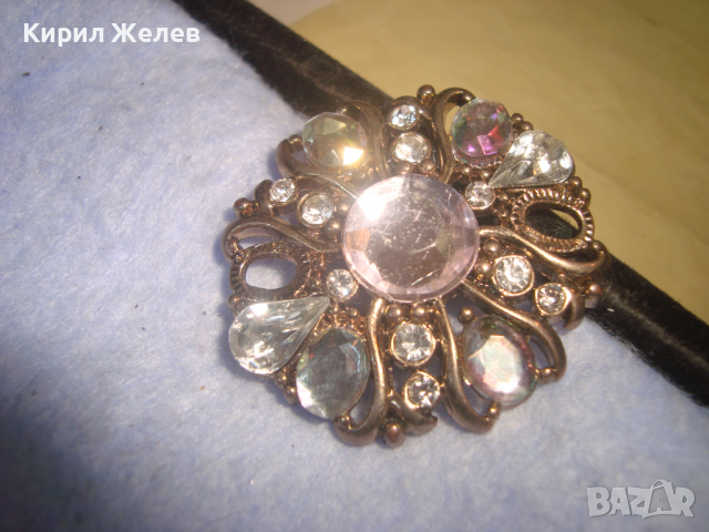 ЗЛАТИСТО КРИСТАЛНО АРТ УКРАШЕНИЕ ВИНТИДЖ БИЖУ НАКИТ 18121, снимка 5 - Други - 36364101