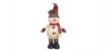 Коледна декоративна фигура, Снежен човек с Екрю костюм, Карирана шапка, Automat, 40см 