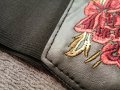 Колан/корсет за талия с бродерия цветя, имитация на кожа и ластик в черен цвят, снимка 7