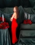Стилна Червена Дамска Рокля , снимка 5