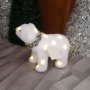 2501 Светеща коледна фигура Бяла мечка с Led светлини, 19x22cm, снимка 3