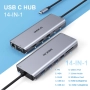 Чисто нов хъб 14 в 1 USB-C докинг станция  за лаптоп с два монитора с 2 HDMI, VGA, 5 USB, SD/TF ..., снимка 2