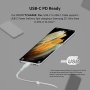 Нови Belkin 2 броя силиконови USB C кабели за зареждане черен и бял телефон Samsung Galaxy MacBook, снимка 4