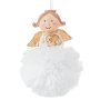 3 броя Бели пухкави керамични ангелчета за елха, 11см, снимка 2