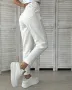 Дамски дънки с ластична талия в бяло mom fit, снимка 2