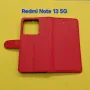 Redmi Note 13 5G калъф страничен с прегради черен син златен червен, снимка 7