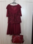 Рокля и чанта цвят бордо , снимка 1