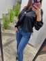 Блуза с бляскави частички в черно, снимка 2