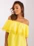 XL НОВА Жълта испанска рокля с жабо, снимка 5
